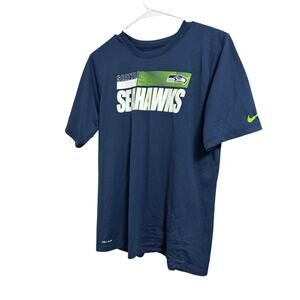 Nike Dri-FIT Seattle Seahawks Performance Shirt in Navy Blue XL Youth